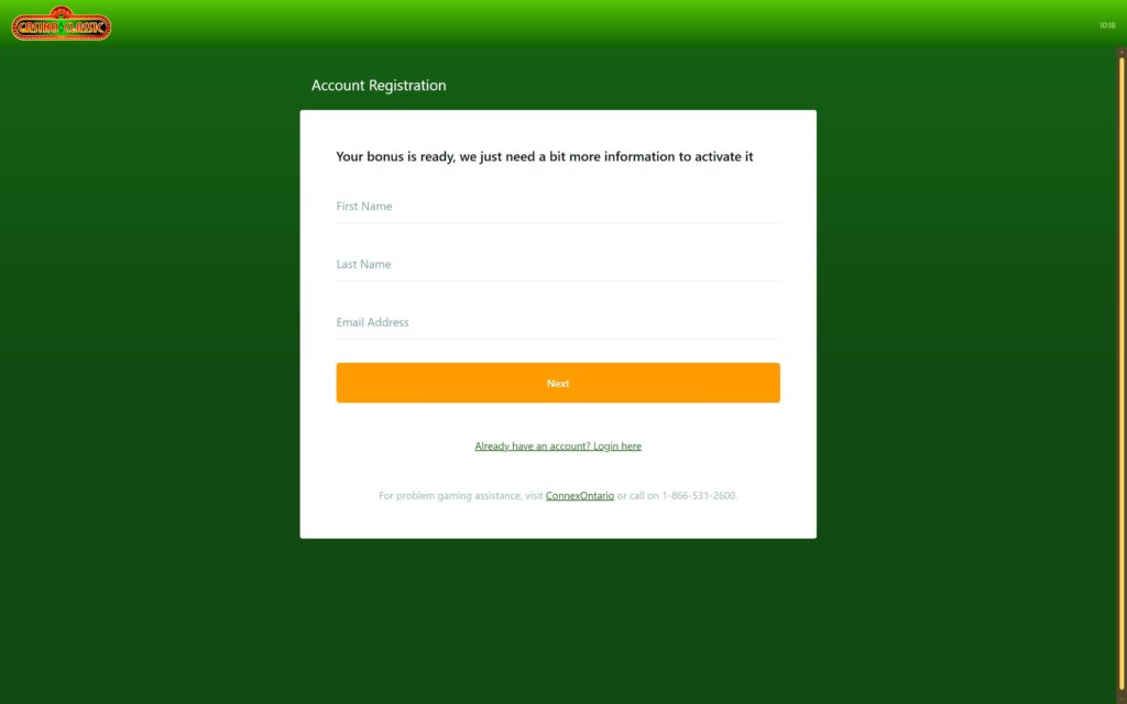 Casino Classic registration