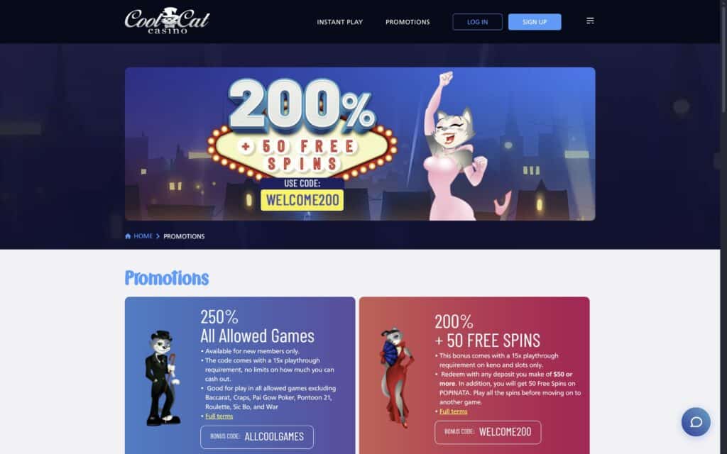 CoolCat casino bonuses