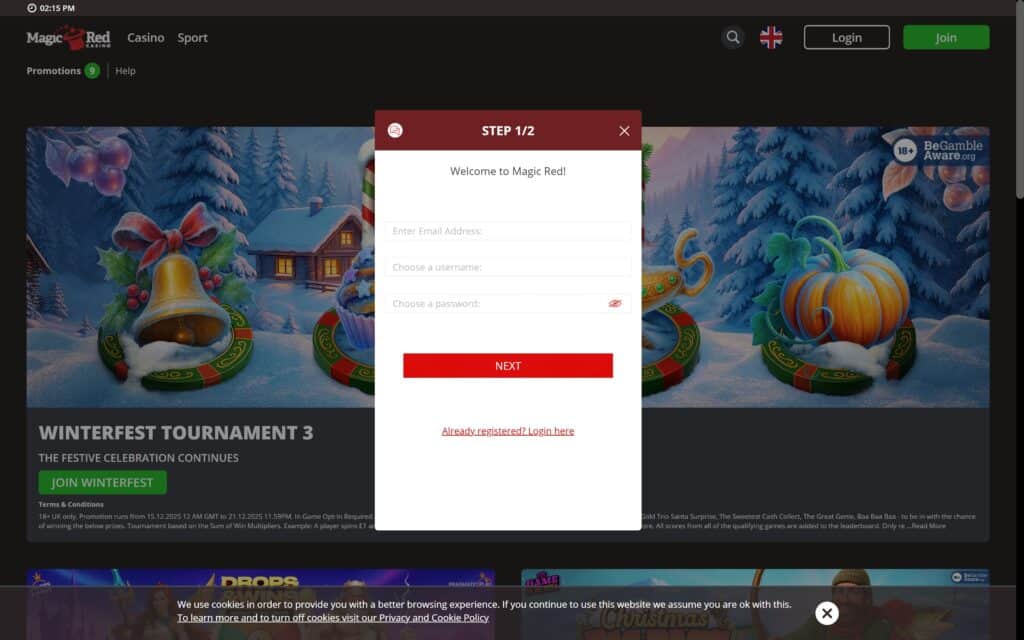 Magic Red casino registration