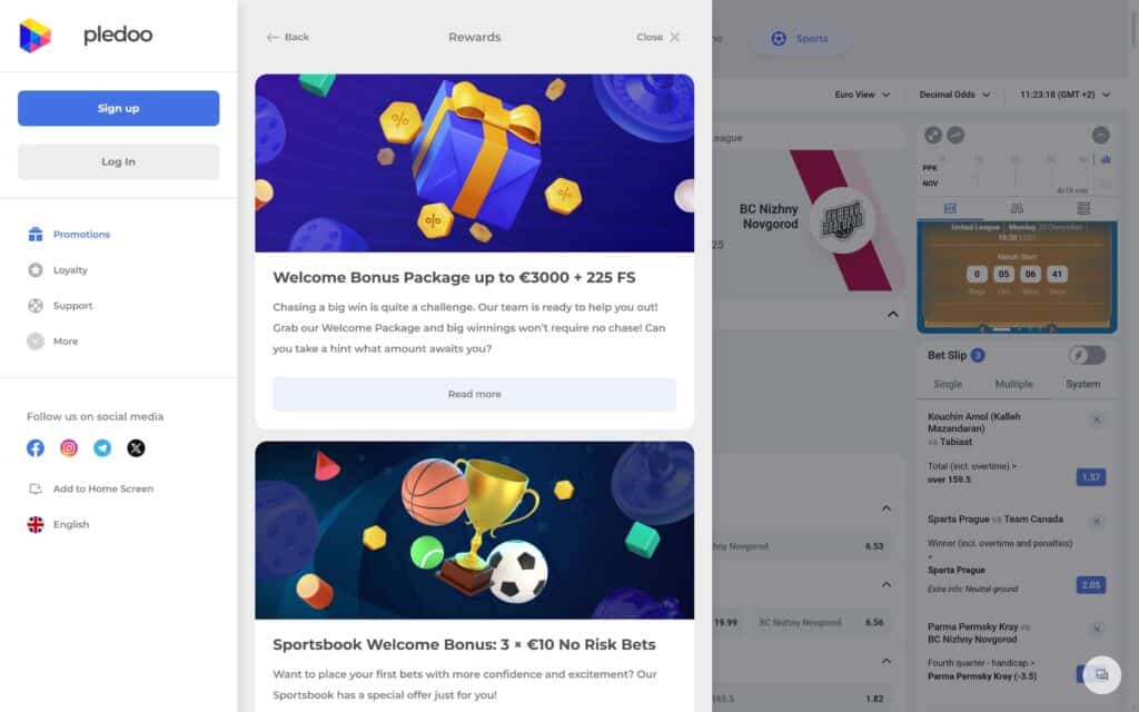 Pledoo casino bonuses