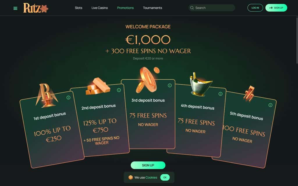 Ritzo casino bonuses