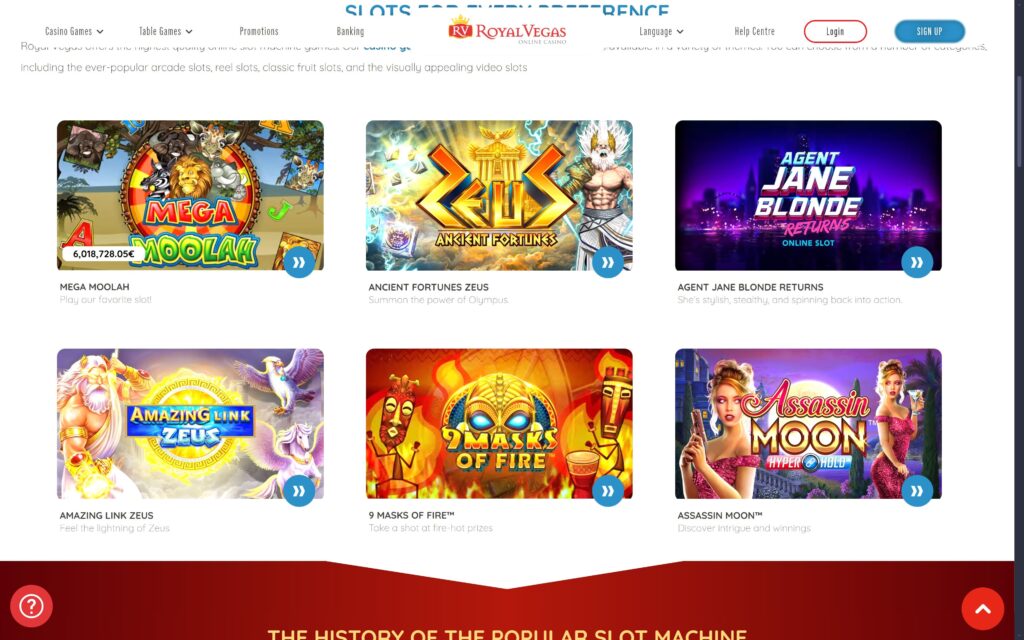 Royal Vegas casino slots