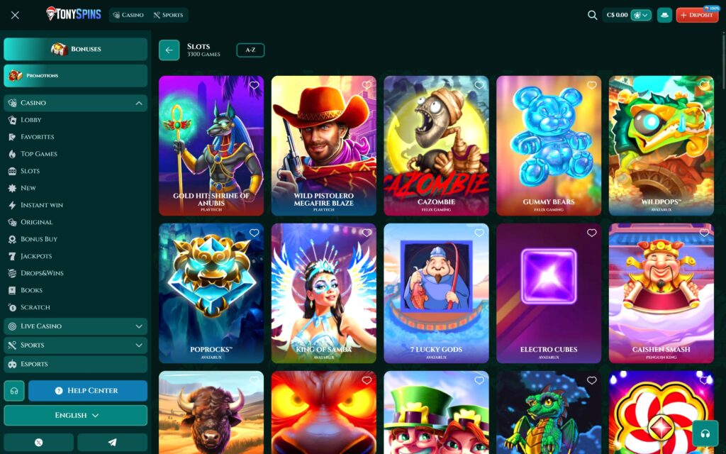 TonySpins casino slots