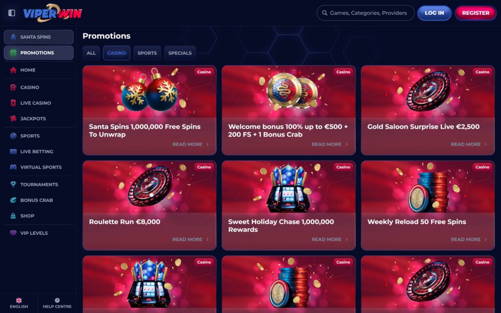 ViperWin casino bonuses