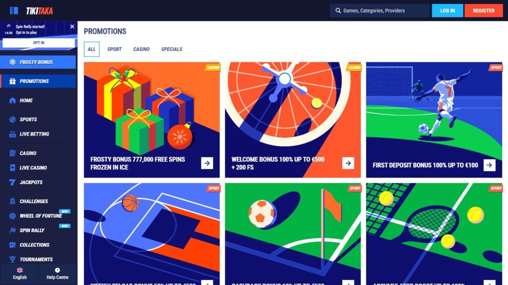 TikiTaka casino bonuses