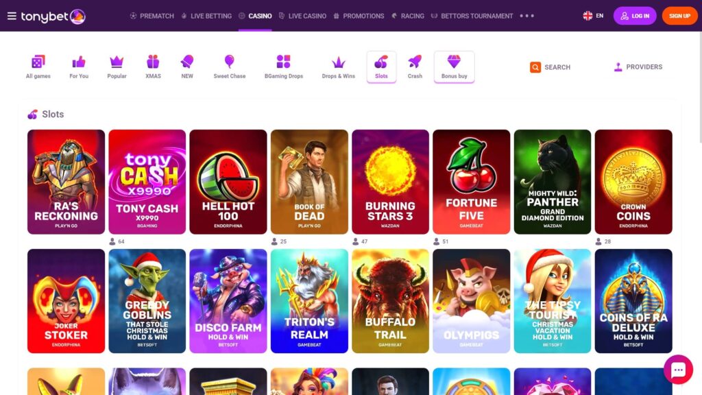 Tonybet casino slots