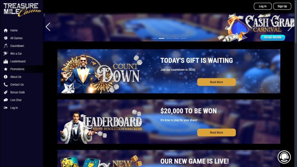 Treasure Mile casino bonuses
