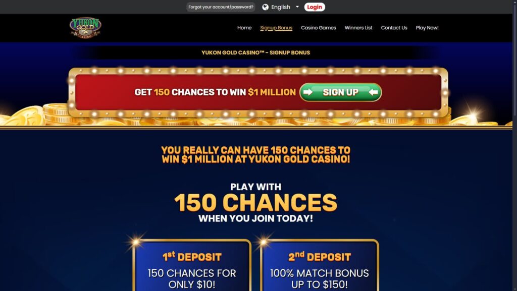 Yukon Gold casino bonuses