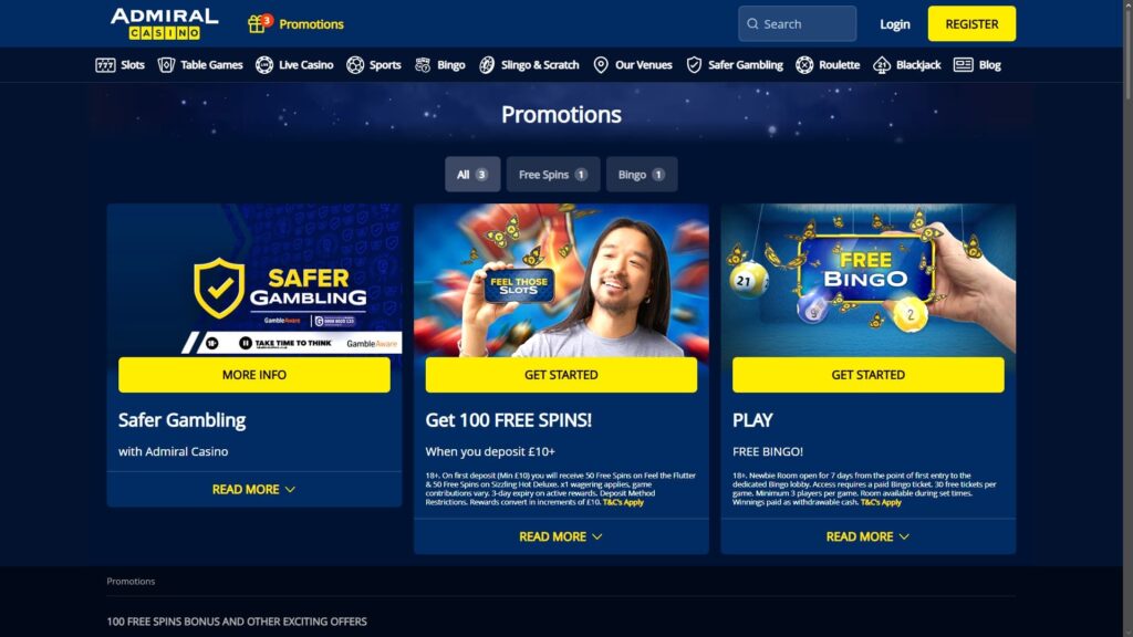 Admiral casino bonuses