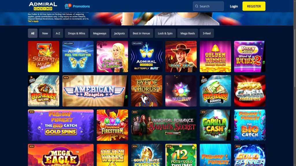 Admiral casino slots