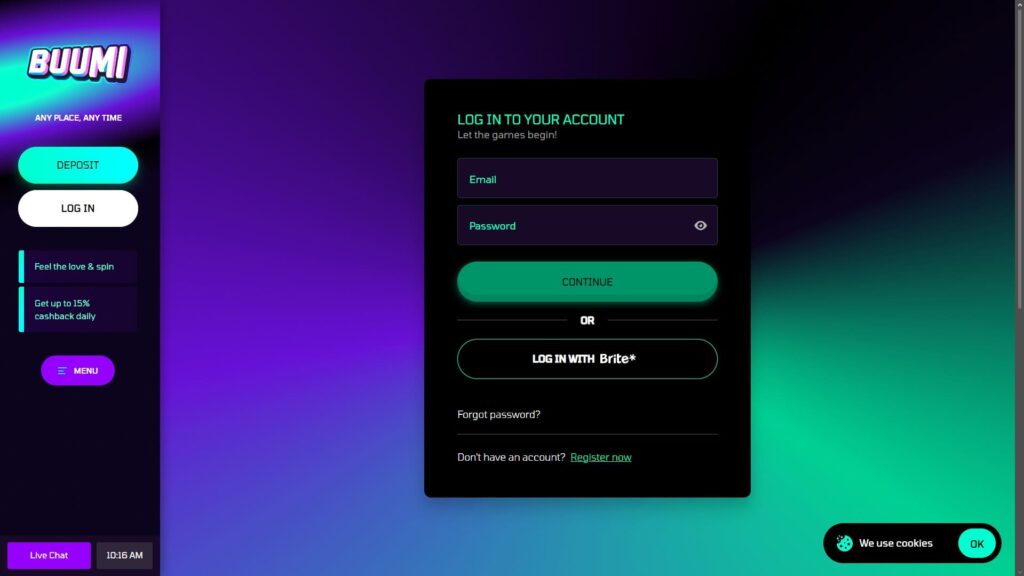 Buumi casino registration