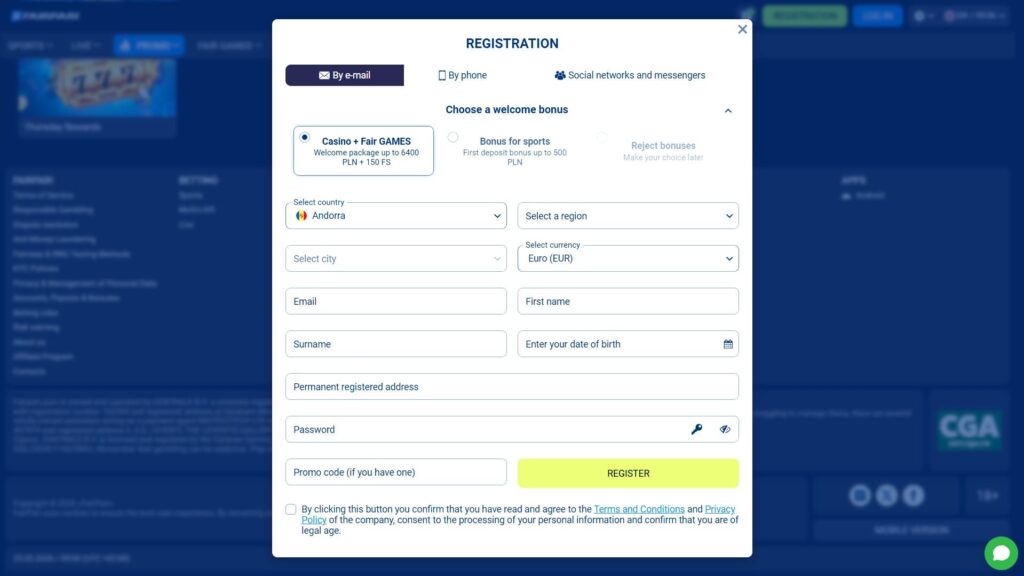 Fairpari casino registration