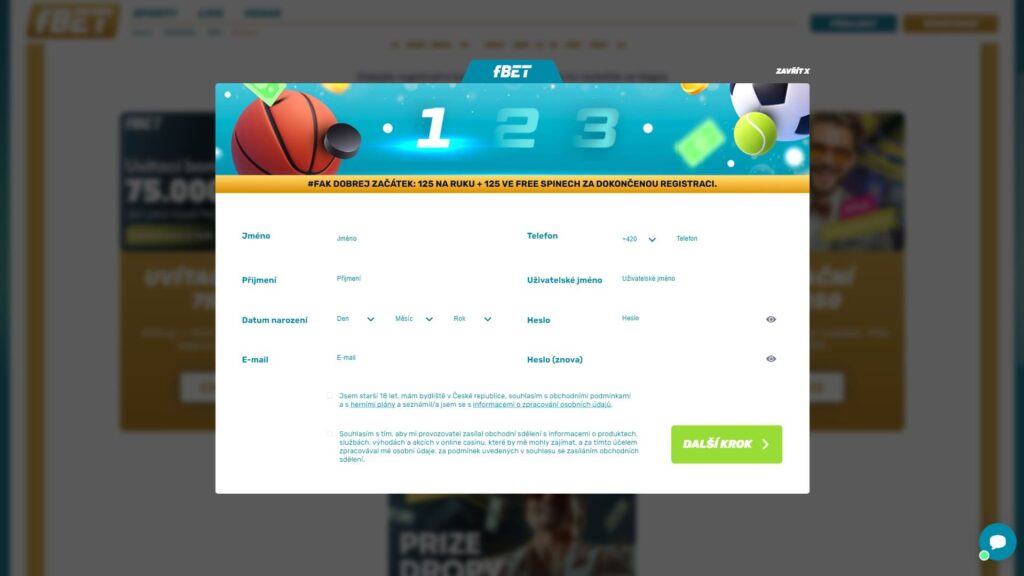 fBET casino registration