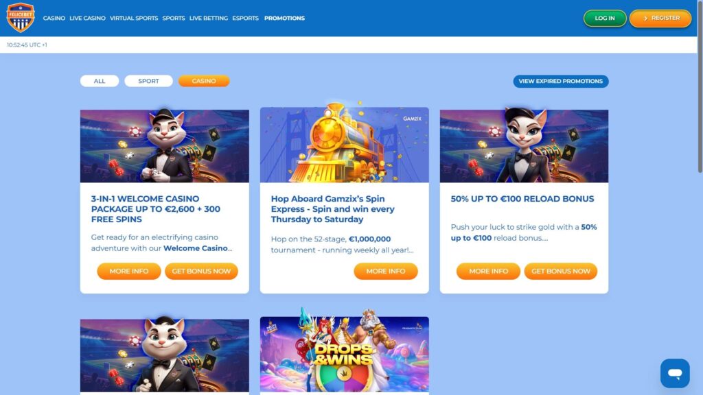 FeliceBet casino bonuses