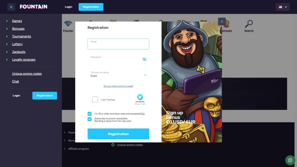 Fontan casino registration