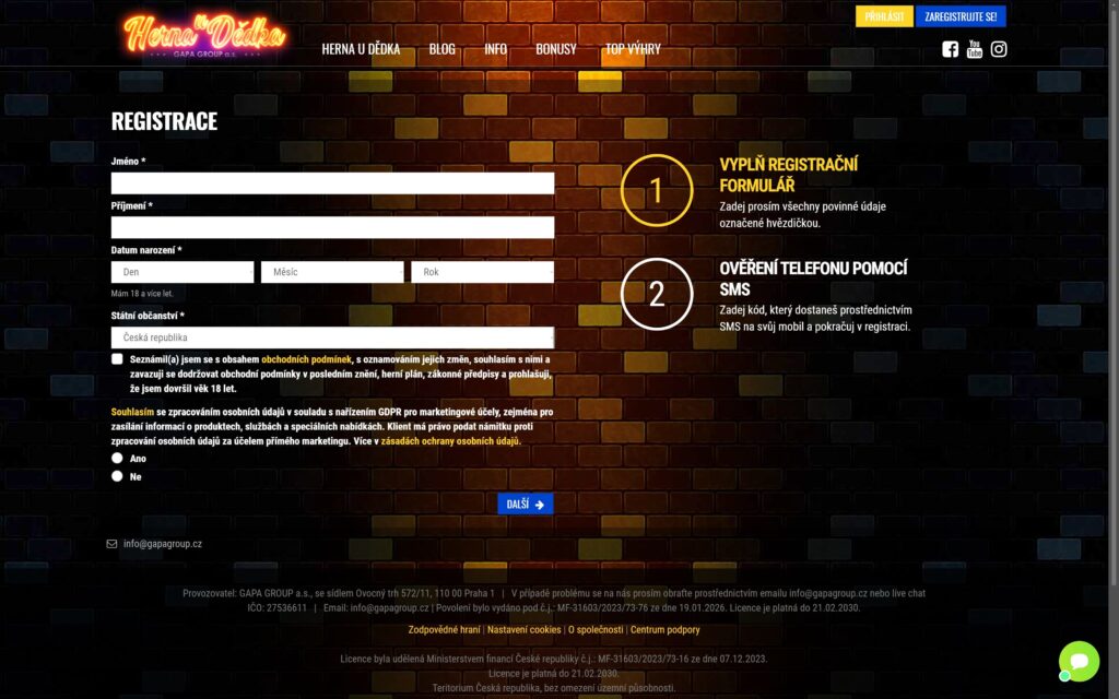 Gapa Herna casino registration