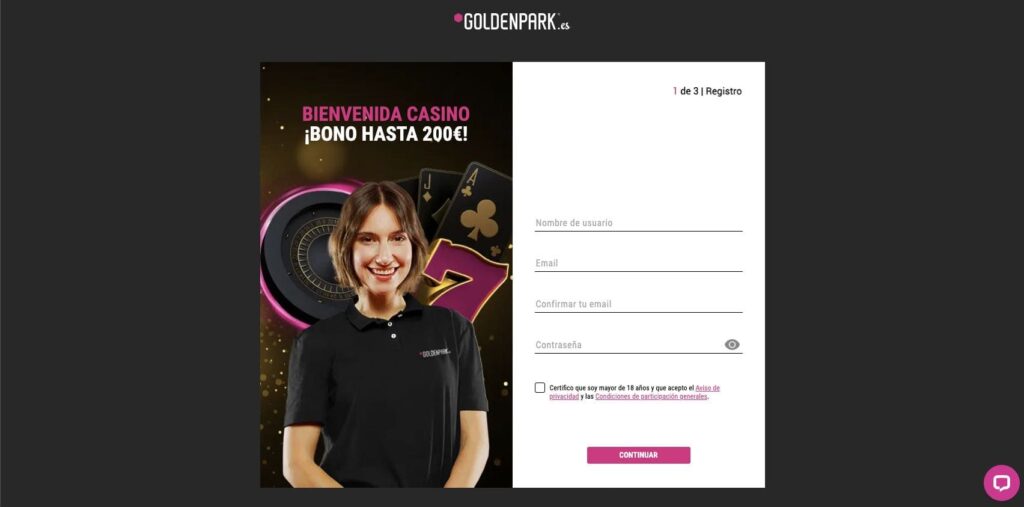 Goldenpark casino registration