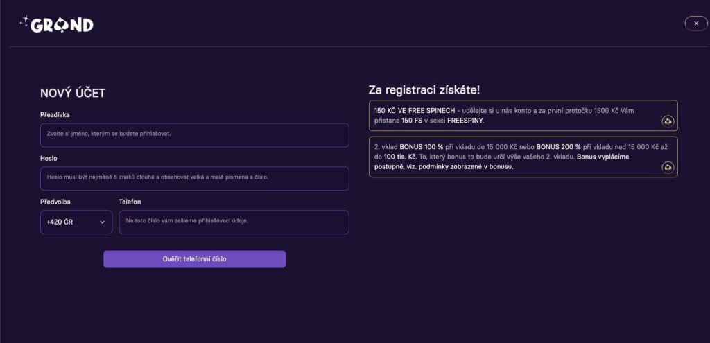 Grandwin casino registration