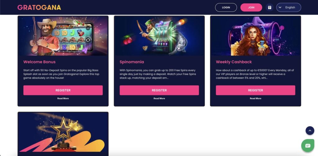 Gratogana casino bonuses