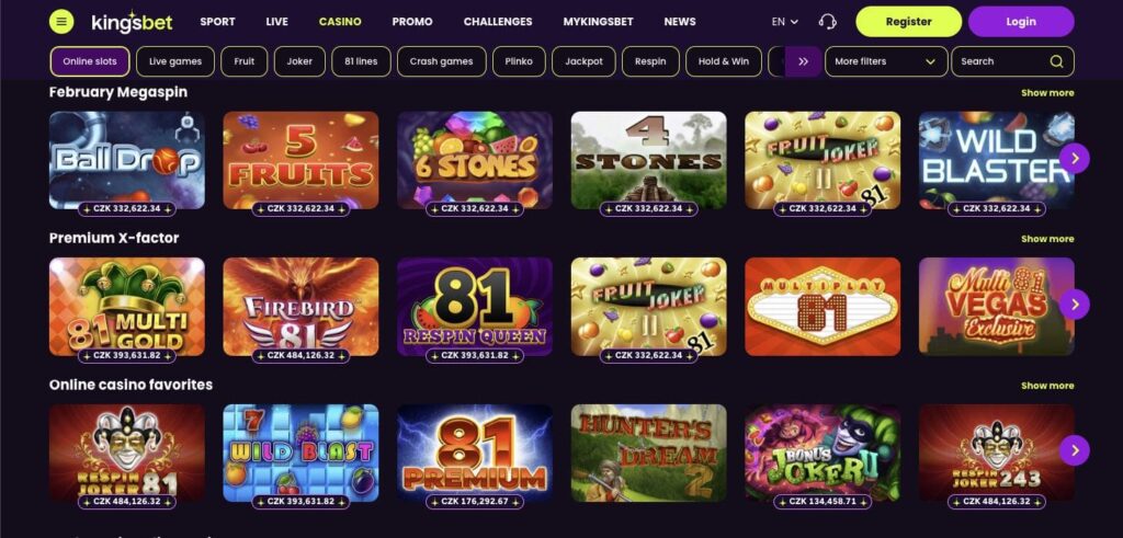 KingsBet casino slots