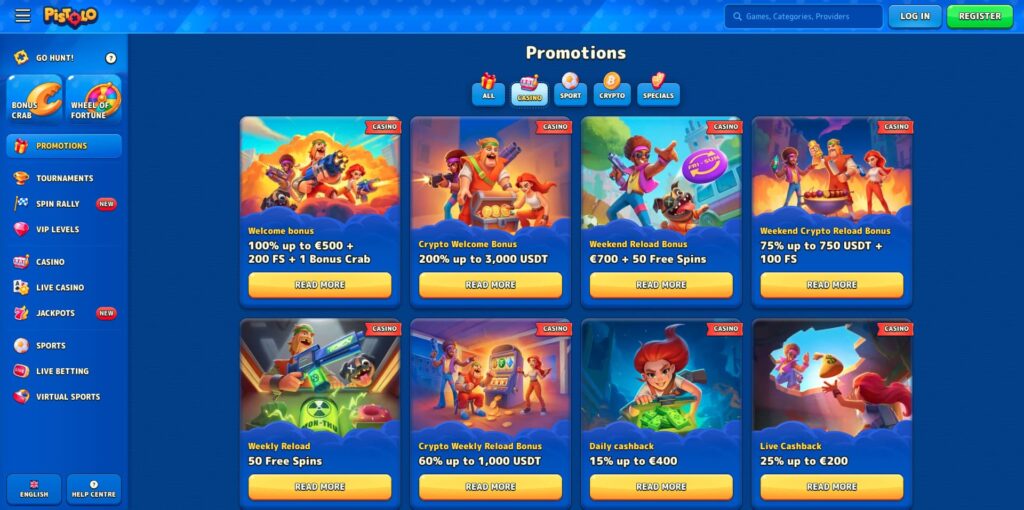 Pistolo Casino Bonuses