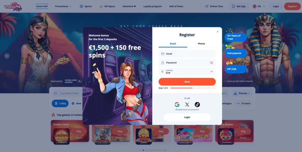 Vulkan Vegas Casino Registration