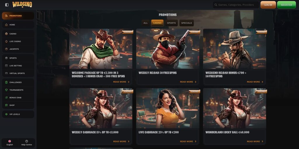 WildSino Casino Bonuses