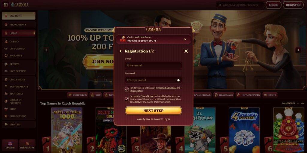 Casoola Casino Registration