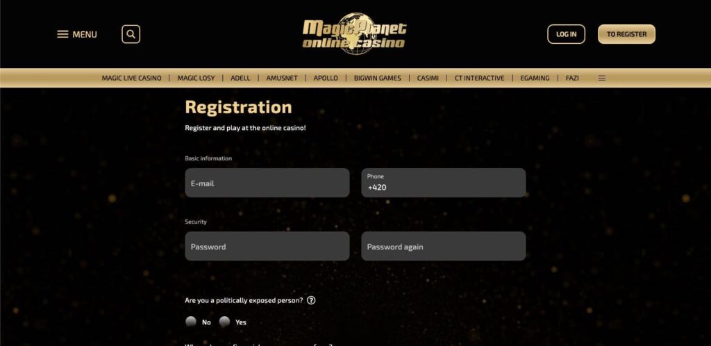 MagicPlanet casino registration
