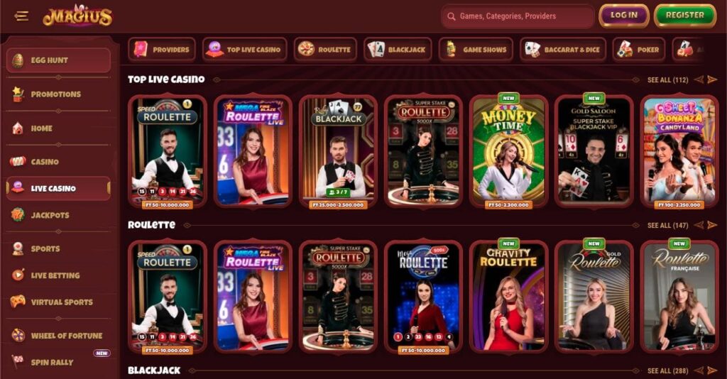 Live dealer casino