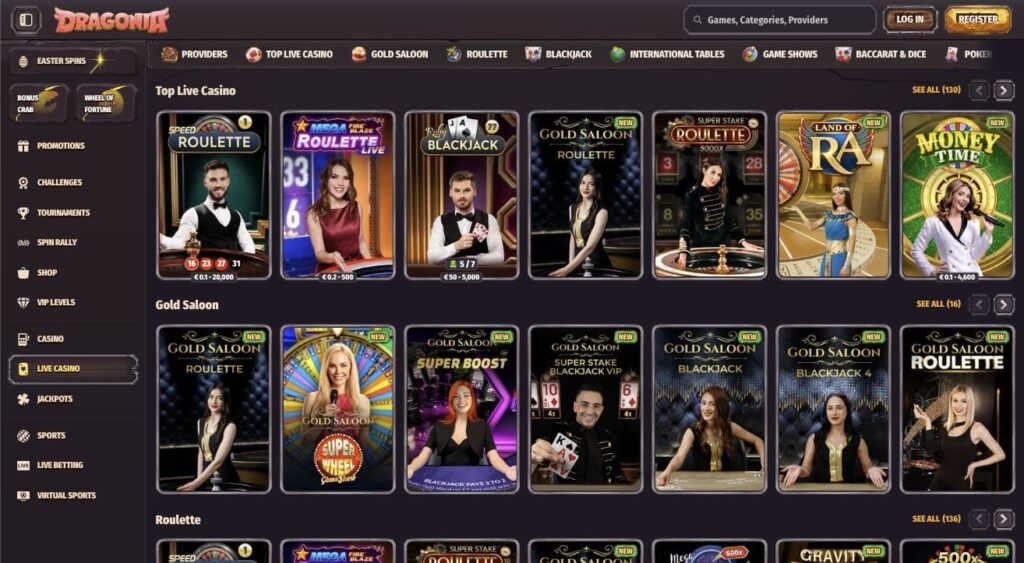 Live dealer casino