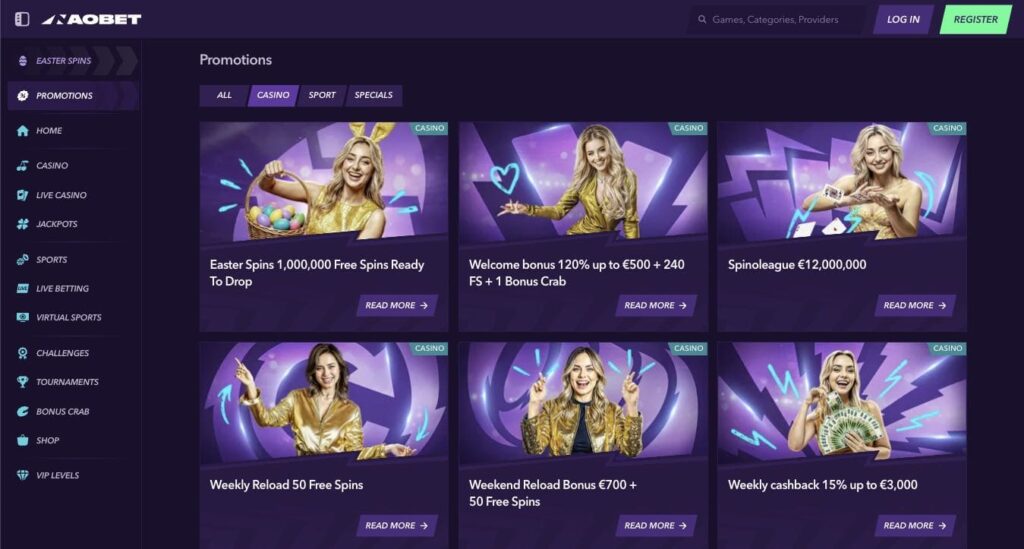 Naobet casino bonuses