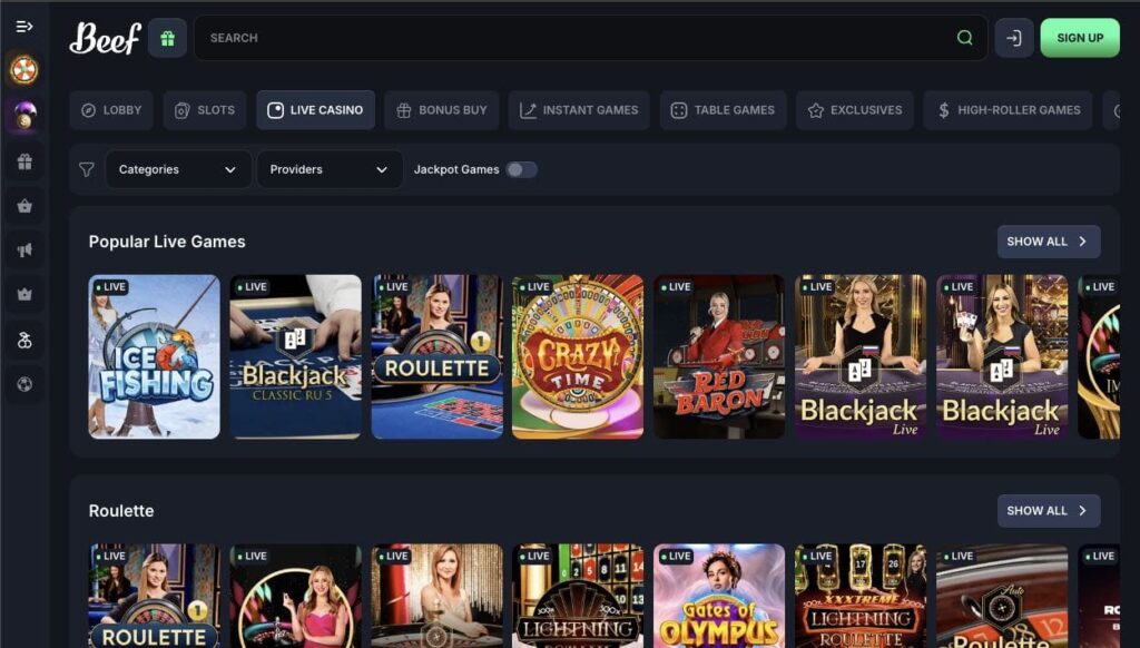 Live dealer casino